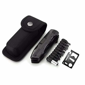 ORSIFOW Multifunktion Taschenmesser,13 in 1 Taschenwerkzeug Multitool mit Zange Klappmesser Dosenöffner Schraubendrehe für outdoor Camping,Wandern | Inklusive EDC Kreditkarten Messer - 7