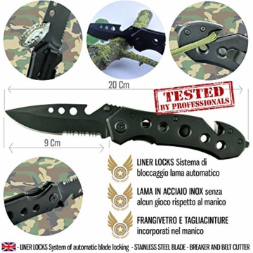 Professionelles Militär Survival Kit Komplett Dritte Generation Notfall 11in1Taschenlampe, Armband Paracord Multifunktion, Messer, Feuerstahl. Für Berg Trekking Wandern Outdoor Bushcraft Reise Camping - 3