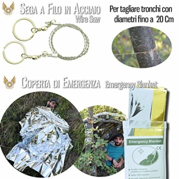 Professionelles Militär Survival Kit Komplett Dritte Generation Notfall 11in1Taschenlampe, Armband Paracord Multifunktion, Messer, Feuerstahl. Für Berg Trekking Wandern Outdoor Bushcraft Reise Camping - 7