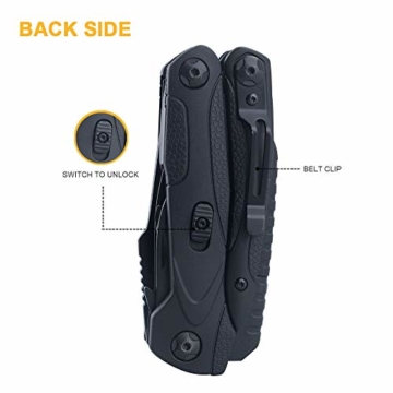 ROXON CM1349 Spark Multitool-Zange, 14-in-1 Multifunktionswerkzeuge, Klappzange, Mehrzweck-Outdoor-Überlebenswerkzeug-Set - 8