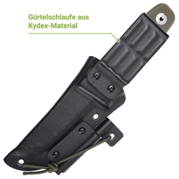 SCHNITZEL DU - Outdoormesser mit Scheide und Feuerstahl für Kinder ab 10 Jahre - scharf inkl. Gürtelhalterung, div Farben - Kindermesser Schnitzmesser Fahrtenmesser, (Grün) - 6