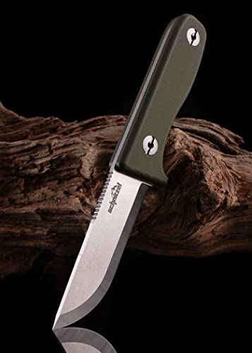 SCHNITZEL DU - Outdoormesser mit Scheide und Feuerstahl für Kinder ab 10 Jahre - scharf inkl. Gürtelhalterung, div Farben - Kindermesser Schnitzmesser Fahrtenmesser, (Grün) - 7