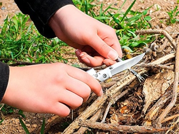 Semptec Urban Survival Technology Messer mit Feuerstahl: Taschenmesser mit 8-cm-Klinge und Magnesium-Feuerstab (Taschenmesser mit Feuerstahl) - 4