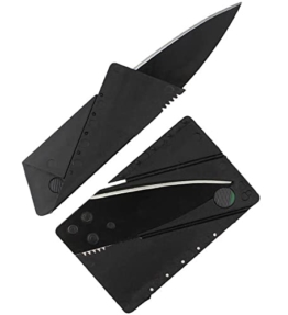 ShineTool 10 Pack Kreditkartenmesser, Kreditkartenformat Klappmesser Faltmesser, Outdoor Edelstahl Griff Taschenmesser Mini Überlebensmesser Survival Messer Schwarz - 1