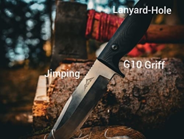 SK Wild Ones® Outdoor Survival BUSHCRAFT Jagd Full Tang Messer legal |23cm | 250gr| Kydex Holster & FEUERSTAHL-Wetzstein Set|G10|§42a-Konform|SCHARFE 5mm robuste EDELSTAHL Klinge Vollerl|SK Wild 01| - 3