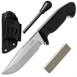 SK Wild Ones® Outdoor Survival BUSHCRAFT Jagd Full Tang Messer legal |23cm | 250gr| Kydex Holster & FEUERSTAHL-Wetzstein Set|G10|§42a-Konform|SCHARFE 5mm robuste EDELSTAHL Klinge Vollerl|SK Wild 01| - 1