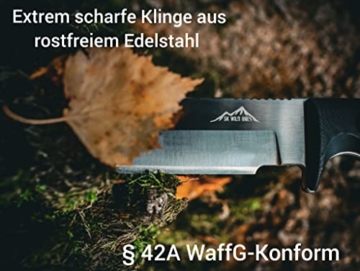 SK Wild Ones® Outdoor Survival BUSHCRAFT Jagd Full Tang Messer legal |23cm | 250gr| Kydex Holster & FEUERSTAHL-Wetzstein Set|G10|§42a-Konform|SCHARFE 5mm robuste EDELSTAHL Klinge Vollerl|SK Wild 01| - 4
