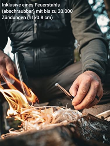 SK Wild Ones® Outdoor Survival BUSHCRAFT Jagd Full Tang Messer legal |23cm | 250gr| Kydex Holster & FEUERSTAHL-Wetzstein Set|G10|§42a-Konform|SCHARFE 5mm robuste EDELSTAHL Klinge Vollerl|SK Wild 01| - 6