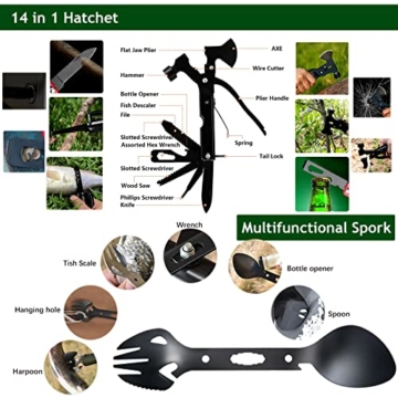 Survival Kit 21 in 1, Notfall Ausrüstung Outdoor, Survival Set, Professionelle Überlebensausrüstung Multifunktional Outdoor Kit für Reiseabenteuer, Wandern, Camping, Outdoor-Abenteuer - 3