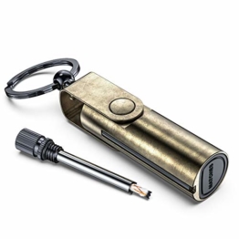VVAY Metall Streichholz Benzin Feuerzeug, Feuerstarter mit Schlüsselanhänger, Outdoor Survival Nachfüllbar Feueranzünder Feuerstahl (Versand ohne Benzin) - 1
