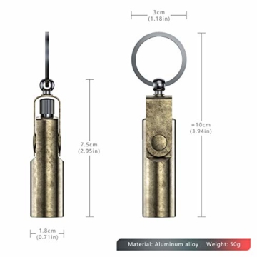 VVAY Metall Streichholz Benzin Feuerzeug, Feuerstarter mit Schlüsselanhänger, Outdoor Survival Nachfüllbar Feueranzünder Feuerstahl (Versand ohne Benzin) - 5