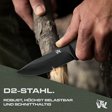Wolfgangs LUPUS Outdoor Messer feststehende Klinge im klassischem Stil - Survival Messer feststehende Klinge - Jagdmesser mit Scheide und Feuerstarter - Perfektes Bushcraft Messer Outdoor Survival - 2