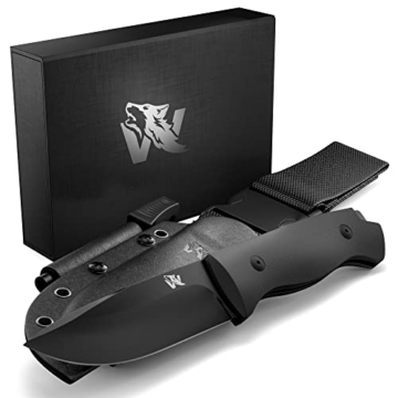 Wolfgangs LUPUS Outdoor Messer feststehende Klinge im klassischem Stil - Survival Messer feststehende Klinge - Jagdmesser mit Scheide und Feuerstarter - Perfektes Bushcraft Messer Outdoor Survival - 1