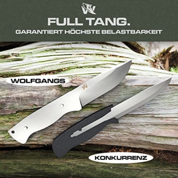Wolfgangs LUPUS Outdoor Messer feststehende Klinge im klassischem Stil - Survival Messer feststehende Klinge - Jagdmesser mit Scheide und Feuerstarter - Perfektes Bushcraft Messer Outdoor Survival - 6