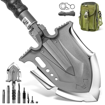 Zune Lotoo Klappspaten Survival Klappschaufel Tragbare Tactical Multifunctional Klappspaten Bundeswehr Origina für Survival Camping Outdoor(24,4 Zoll) - 1