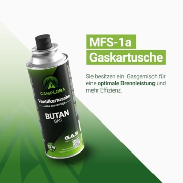 CAMPLORA Gaskocher + 4 Gaskartuschen + Tragekoffer mit Piezozündung - Campingkocher 2,2 kW - inkl. Sicherheitsabschaltung - Gaskocher Camping, Camping Kocher 1 flammig MSF-1a - 6