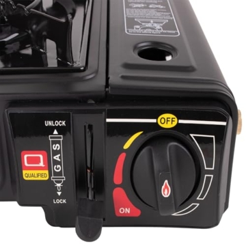 CampSup Campingkocher 2in1 Gas – Tragbarer Gaskocher mit Piezozündung, 2500 W Leistung, für Kartusche & Gasflasche, inkl. Tragekoffer & Windschutz – Outdoor, Camping, Angeln, Trekking - 8