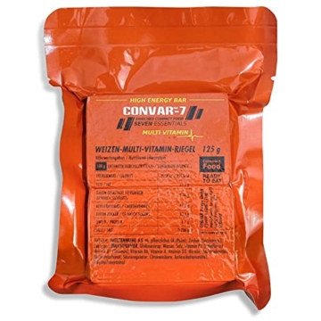 CONVAR-7 - High Energy Bar Multi Vitamin, benutzbar als Notvorrat, Notverpflegung, Notration, für Outdoor Aktivitäten, Krisenvorsorge - wertvolle Inhaltsstoffe - kompakte Verpackung - 108 x 125g - 2