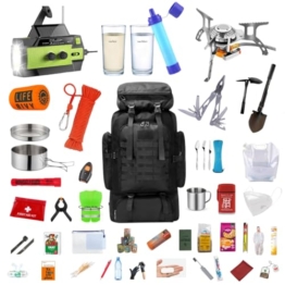 Fluchtrucksack für die ganze Familie (2 Erwachsene + 2 Kinder) – Komplettset für Notfälle & Katastrophen - gefüllt - 1