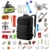 Fluchttasche Fluchtrucksack für 1 Person - Komplettset für Notfälle & Katastrophen - Gefüllt mit Survival Kit, Erste Hilfe Set, Nahrung, Wasserfilter, Gas-Kocher und Überlebensausrüstung - 1