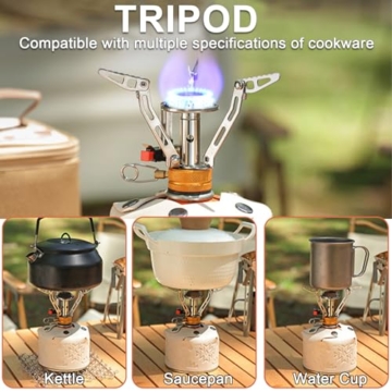 Gaskocher camping, Campingkocher gas, Campingkocher 3000W, Gaskocher ultraleicht Gasbrenner mit Tragebox zum Wandern,Trekking,Camping,Picknick,Outd (orange) - 5