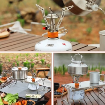 Gaskocher camping, Campingkocher gas, Campingkocher 3000W, Gaskocher ultraleicht Gasbrenner mit Tragebox zum Wandern,Trekking,Camping,Picknick,Outd (orange) - 6