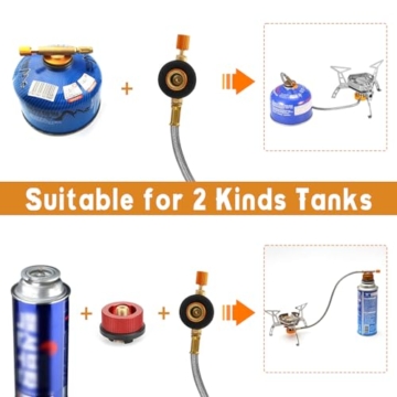 Herbst Campingkocher 3500W mit Piezozündung Faltbar Klein Camping Kocher Winddicht Gaskocher Camping Gas Stove mit Adapter Gas Gasherd für Outdoor Picknick Trekking Wandern Hiking (Silber) - 5