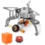 Herbst Campingkocher 3500W mit Piezozündung Faltbar Klein Camping Kocher Winddicht Gaskocher Camping Gas Stove mit Adapter Gas Gasherd für Outdoor Picknick Trekking Wandern Hiking (Silber) - 1