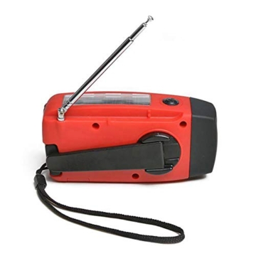 Kurbelradio mit Solar und LED Taschenlampe, Handkurbel Dynamo Notfallradio Batterie Power 2000MAH NI MH Weltempfänger für Camping und Outdoor - 7
