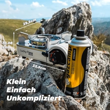 Lucky Flame LF-90mini Gaskocher für Butan MSF-1A 227g Kartuschen - 3