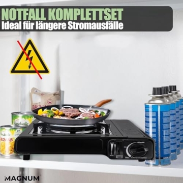 MAGNUM® Gaskocher inkl. 4x Gaskartuschen - Campingkocher mit Gaskartuschen – Gaskocher Camping - 6