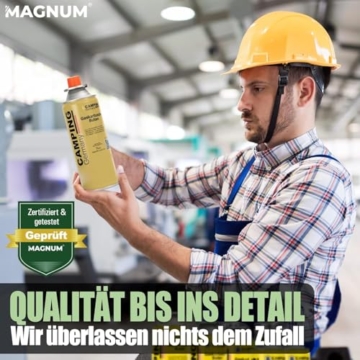 MAGNUM® Gaskocher inkl. 8 Kartuschen - Campingkocher mit Piezozündung - Camping Gaskocher stufenlos regulierbar - Gaskocher Camping 1-Flammig - 5