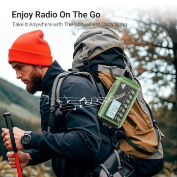 Mesqool Kurbelradio mit 12000mAh Powerbank, AM/FM/SW Notfallradio mit Weltempfänger, Taschenlampe & Leselicht, Tragbare Camping Radio Typ C Anschluss, SOS-Alarm Dynamo Radio für Wandern, Outdoor - 7