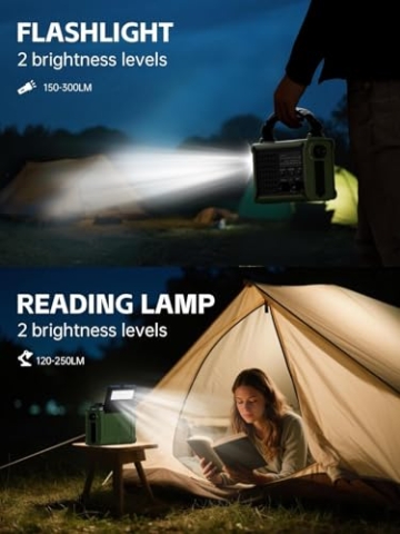 MINORZ 12000mAh Kurbelradio, Tragbares Notfallradio mit Große Solarplane, HiFi Klangqualit, AM/FM, SOS, Taschenlampe & Leselampe, IPX6 Wasserdicht, Ideal für Outdoor Camping Notfall - 6