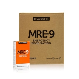MRE-9 Notration - 24 Tage Emergency Food - 20 Jahre Haltbarkeitsdauer - 24x500g Notfallnahrung - 2400 kcal pro Tag - Extra Vitamine - 1