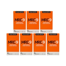 MRE-9 Notration 7 Tage - 16.800 KCAL - Notfallnahrung - Butterkeks Geschmack - 20 Jahre Haltbarkeitsdauer - Vegan & Laktosefrei - 1