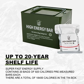 Notfall-Nahrungsrationen Fertigmahlzeit, lange Haltbarkeit 19000 Kalorien Survival Tabs Perfekt für Camping, Wandern, Armee Outdoor-Katastrophe, 20 Pack mit Dose - 4