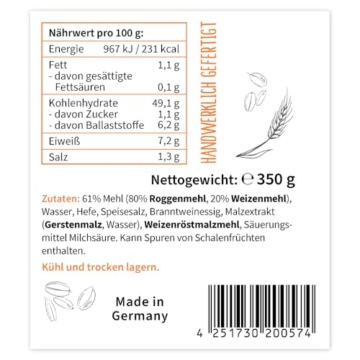 ration1 Dosenbrot Roggen-Mischbrot 8 x 350g, abgepacktes Brot in der Dose 10 Jahre haltbar, vegan & laktosefrei, einfach öffnen & genießen, ideal als Camping Essen, für Festival, Outdoor, Survival Kit - 2