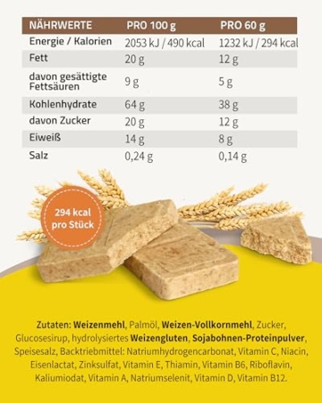 ration1 High Energy Bar, 60g POW-R1® Energieriegel, vegan & laktosefrei, Energie Riegel lange haltbar, Survival Kit & Notfallnahrung, Überlebenspaket Essen, Emergency Food, Trekking Outdoor Snack - 2