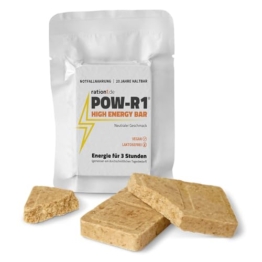 ration1 High Energy Bar, 60g POW-R1® Energieriegel, vegan & laktosefrei, Energie Riegel lange haltbar, Survival Kit & Notfallnahrung, Überlebenspaket Essen, Emergency Food, Trekking Outdoor Snack - 1