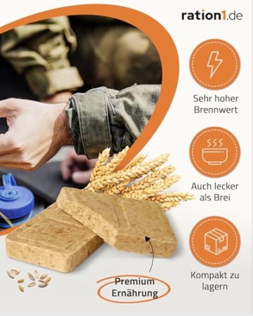 ration1 High Energy Bar, 60g POW-R1® Energieriegel, vegan & laktosefrei, Energie Riegel lange haltbar, Survival Kit & Notfallnahrung, Überlebenspaket Essen, Emergency Food, Trekking Outdoor Snack - 4