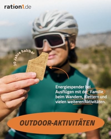ration1 High Energy Bar, 60g POW-R1® Energieriegel, vegan & laktosefrei, Energie Riegel lange haltbar, Survival Kit & Notfallnahrung, Überlebenspaket Essen, Emergency Food, Trekking Outdoor Snack - 5