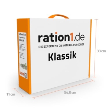 ration1 Notration Fertigessen, Emergency Food 10 Jahre haltbar, Nudeln, Currywurst, Kartoffeln, Hähnchen Curry, Brot, Gouda, Aufstrich Erdbeere, Notfallnahrung, Outdoor, Camping, Trekking, Survival - 7