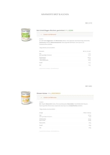 ration1 Probierpaket Brot und Kuchen, 8er Pack 10 Jahre haltbar, 4x Roggenmischbrot 350g, 4x Zitronenkuchen 360g, Dosenbrot und Dosenkuchen Vorratspackung für Wandern, Camping, als Notfallnahrung - 2