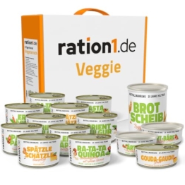 ration1 Vegetarischer 5-Tage Notvorrat, Fertiggerichte & Frühstück, MRE Survival Kit, Notfallnahrung für Camping & Outdoor, Festival Gadget & Prepper Vorrat, sofort verzehrfertig & 10 Jahre haltbar - 1