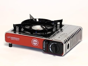 ROTHENBERGER Industrial Campingkocher PREMIUM | inkl. Tragekoffer | 1-flammig Gaskocher Camping Gas Kocher Kartusche | für Töpfe 12-26 cm | 1500004232 - 1