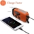 Solar Radio, Tragbar Kurbelradio Dynamo Radio mit AM/FM, Notfall Radio mit Kurbel, 2000mAh Wiederaufladbare Powerbank,LED Taschenlampe,USB-Handy-Lader für Camping Ourdoor orangefarben - 2