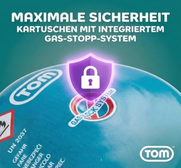 TOM Adventure Gas Campingkocher Set mit 4 x Butan Gaskartusche – 1 - flammig – Piezo-Zündung – Kartuschenkocher für Camping, Festivals & Outdoor Aktivitäten oder als Kohleanzünder - 7