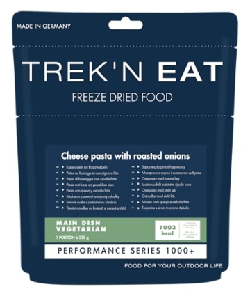 TREK'N EAT Käsenudeln mit Röstzwiebeln PS1000+ – Kalorienreiche Outdoor-Mahlzeit für Expeditionen, Trekking & Notfallvorsorge - 1