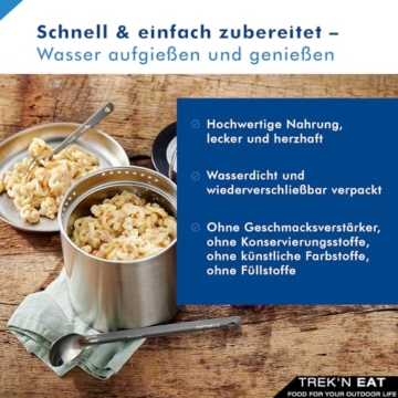TREK'N EAT Käsenudeln mit Röstzwiebeln PS1000+ – Kalorienreiche Outdoor-Mahlzeit für Expeditionen, Trekking & Notfallvorsorge - 5